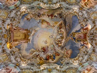 The Wieskirche  The large ceiling fresco above the nave