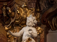 The Wieskirche  Cherub on the right of the "Scourged Savior"