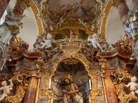 The Wieskirche  The "Scourged Savior" is above the alter