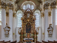 The Wieskirche  The south side alter wtih Ambrose on the left and Jerome on the right