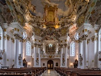 The Wieskirche  The organ and organ gallery from the front of the nave